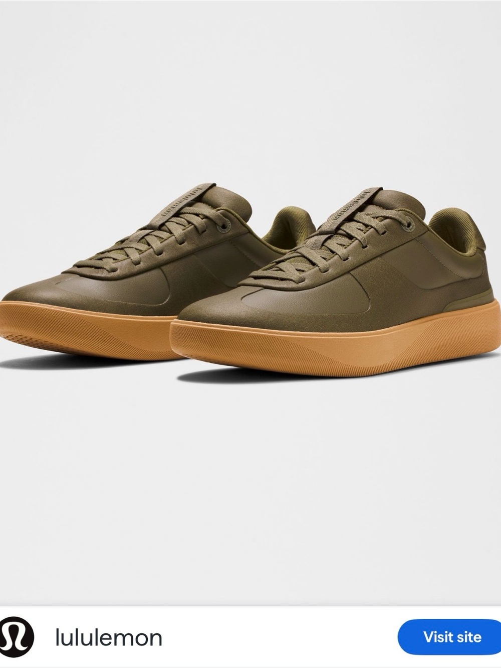 lululemon athletica Olive Green Sneakers with Gum Sole